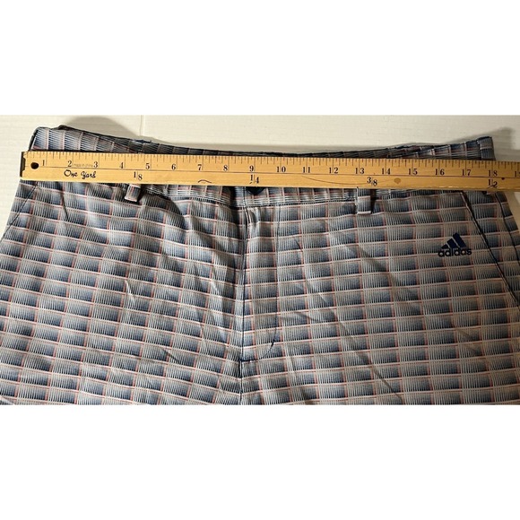 Mens Adidas Athletic Golf Shorts Size 36 Plaid Polyester ClimaLite - Picture 6 of 8